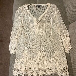 Retro Crochet Beach Cover Up